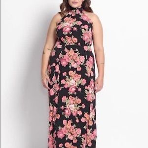 Floral halter maxi dress 18-20 for weddings/parties